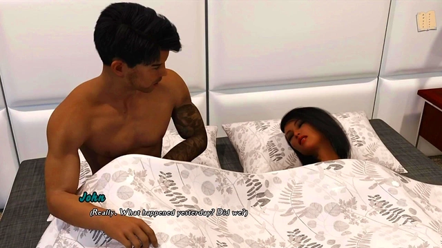 Hot Brunette With Big Tits Seduces John In Erotic 3D Hentai Visual Novel Scene