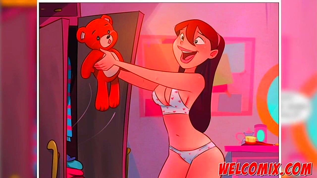 Naughty Teen Anime Couple Enjoy Hot Sex With Daddy In Their Room