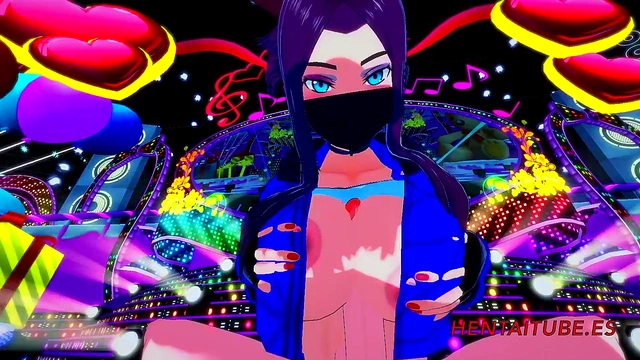 KDA Akali Cosplay Blowjob & Boobjob Ends in Multiple Cums in Her Mouth & Pussy