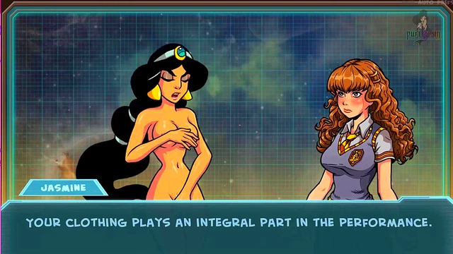 Hermione & Princess Jasmine Dance for Akabur's Alien Girls Cam Show