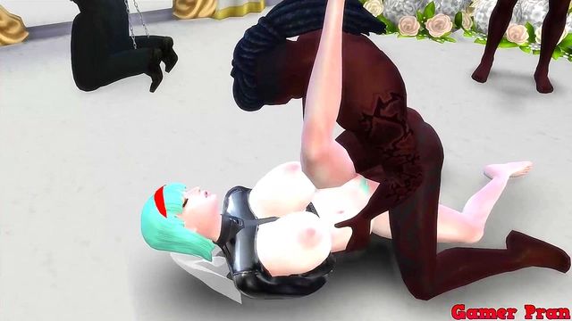 Bulma’s Wedding Turns Wild – MILF Bride Fucked Hard in Anal by Three Big Dicks