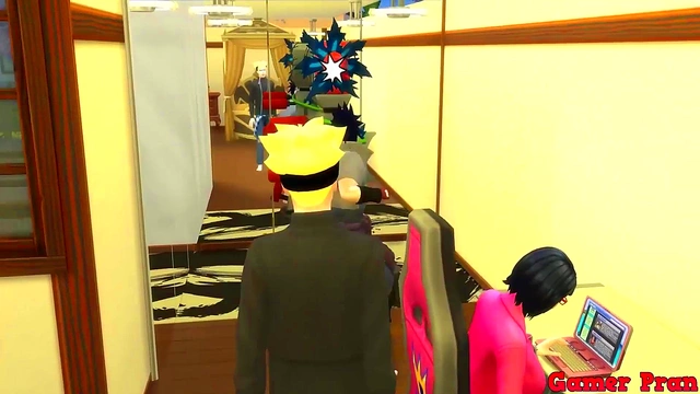 Sakura Catches Sasuke Masturbating While Naruto Fucks Sarada Hardcore