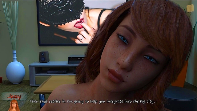 Sexy Redhead Turns Movie Night Into Hot 3D Hentai Fun With Big-Cock Action