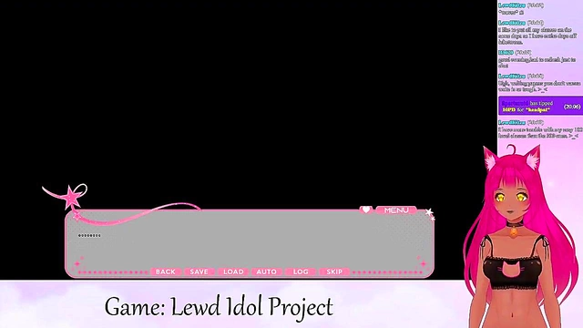 Lewd VTuber Neko Streams Scintillating Yuri Anime Gameplay With Big Boobs & Scissoring