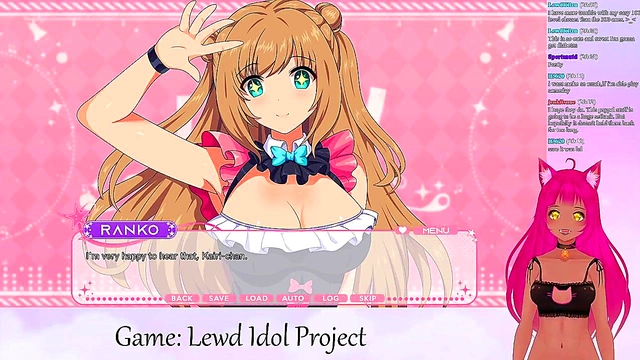 Lewd VTuber Neko Streams Scintillating Yuri Anime Gameplay With Big Boobs & Scissoring