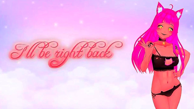 Lewd VTuber Neko Streams Scintillating Yuri Anime Gameplay With Big Boobs & Scissoring