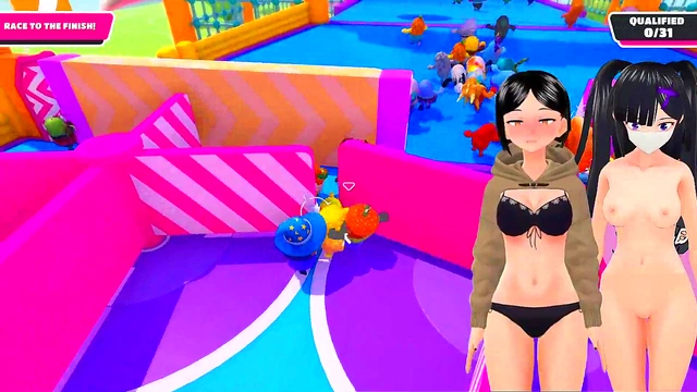VTuber Miyu & Liz Play Fall Guys For Naughty Hentai Fun