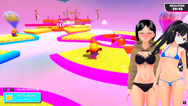 VTuber Miyu & Liz Play Fall Guys For Naughty Hentai Fun