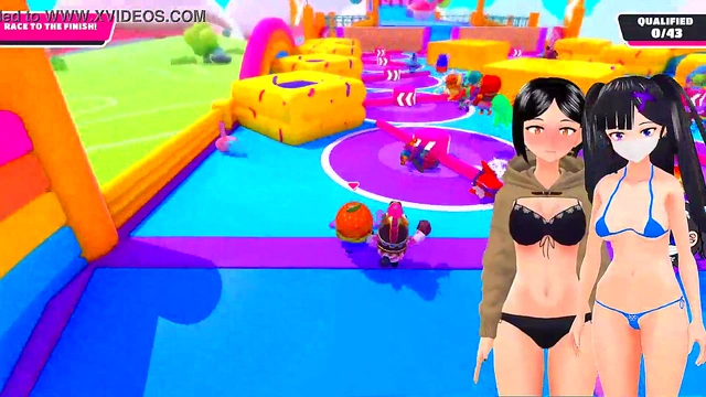 VTuber Miyu & Liz Play Fall Guys For Naughty Hentai Fun