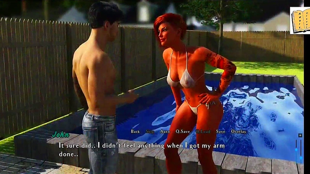 Sexy MILF Throws Teen Into Pool for Naughty Fun & Passionate Encounters