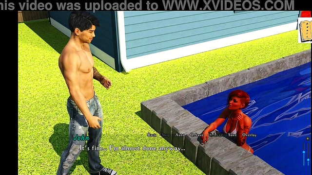 Sexy MILF Throws Teen Into Pool for Naughty Fun & Passionate Encounters