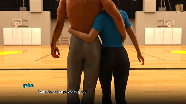 Coach With Big Tits And Ass Tempts Teen Student In Erotic Visual Novel Scene