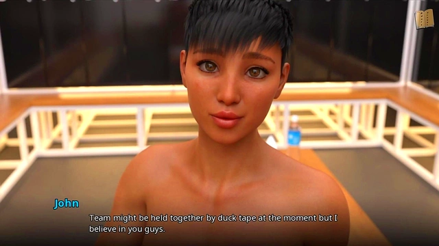 Coach With Big Tits And Ass Tempts Teen Student In Erotic Visual Novel Scene