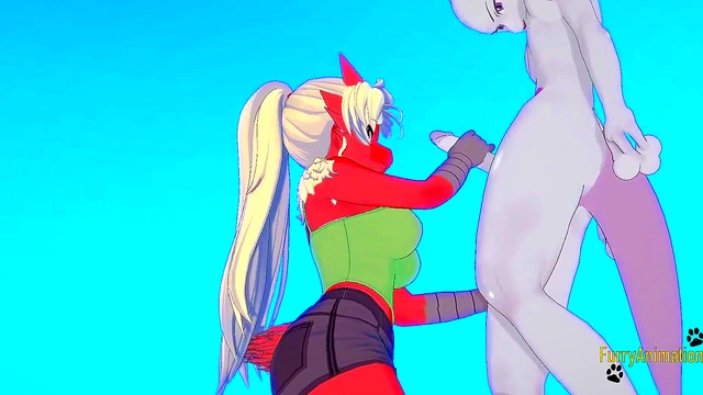 Blaziken Gives Rough Blowjob & Handjob To Mewtwo For Mouthful Of Cum