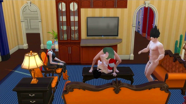 Bulma Joins Goku & Vegeta for Hot Anime Cuckold Action with Master Roshi