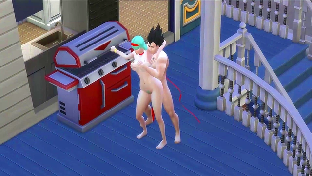 Bulma Joins Goku & Vegeta for Hot Anime Cuckold Action with Master Roshi