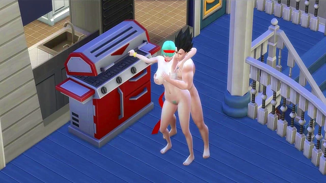 Bulma Joins Goku & Vegeta for Hot Anime Cuckold Action with Master Roshi