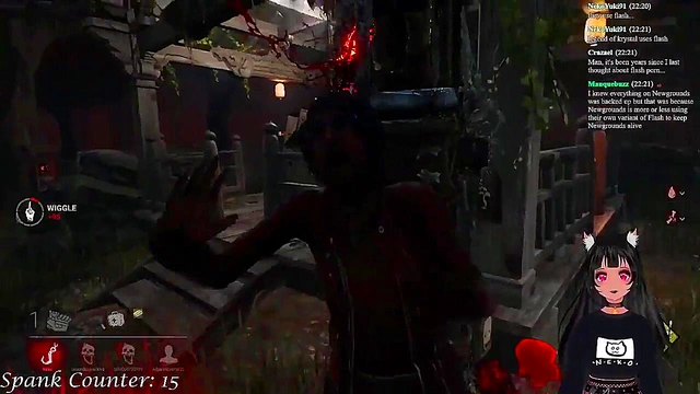 Lewd VTuber Neko Gets Spicy Spanking While Playing Dead By Daylight Hentai Anime