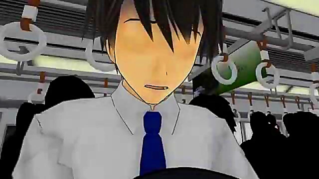 Big-Titted Anime Chick Rides Dick Reverse On Train For Hot Paizuri Action