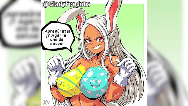 Latina Anime Girl Seduces With Tits And Easter Egg Fun