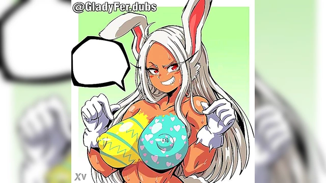 Latina Anime Girl Seduces With Tits And Easter Egg Fun