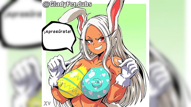 Latina Anime Girl Seduces With Tits And Easter Egg Fun