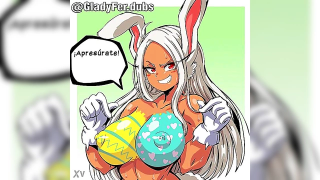 Latina Anime Girl Seduces With Tits And Easter Egg Fun