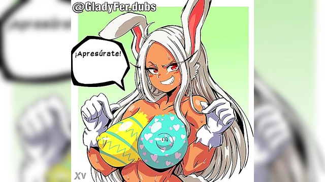 Latina Anime Girl Seduces With Tits And Easter Egg Fun