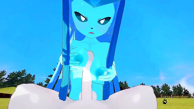 POV Glaceon Gives Seductive Boobjob & Gets Fucked By Rough Cinderace For Creampie