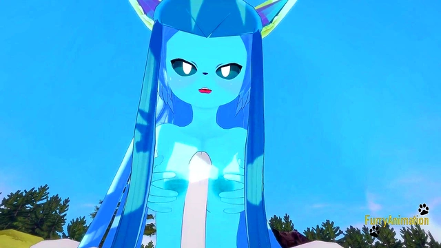 POV Glaceon Gives Seductive Boobjob & Gets Fucked By Rough Cinderace For Creampie