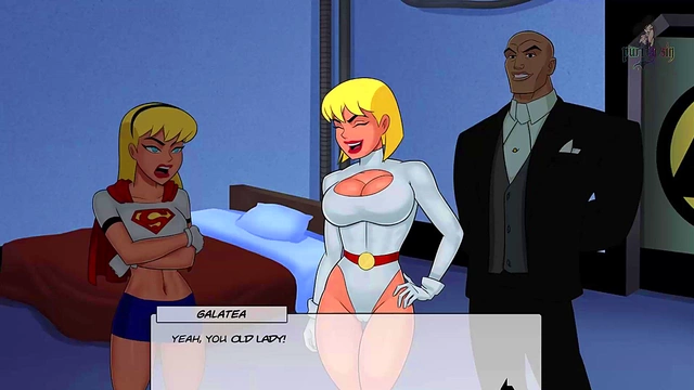 Horny Catwoman & Wonder Woman Lick Blonde Harley Quinn's ASS in DC Anime Scene