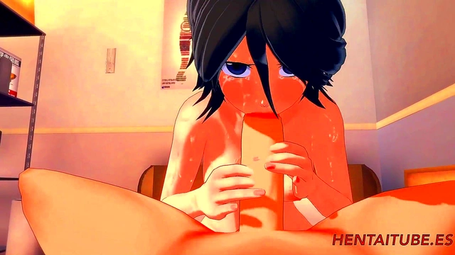 Rukia Gives Intense Blowjob to Ichigo for Multiple Cumshots in Her Mouth