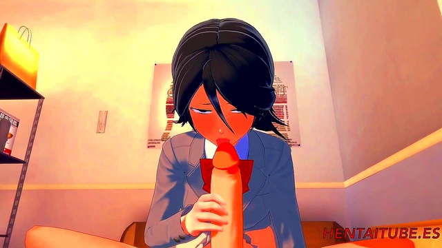 Rukia Gives Intense Blowjob to Ichigo for Multiple Cumshots in Her Mouth