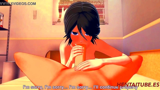 Rukia Gives Intense Blowjob to Ichigo for Multiple Cumshots in Her Mouth