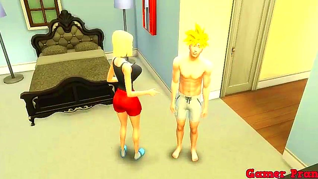 Goku Welcomes Number 18 With Hardcore Anal Sex While Videl Watches Jealously