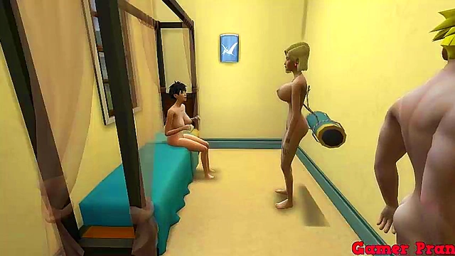 Goku Welcomes Number 18 With Hardcore Anal Sex While Videl Watches Jealously