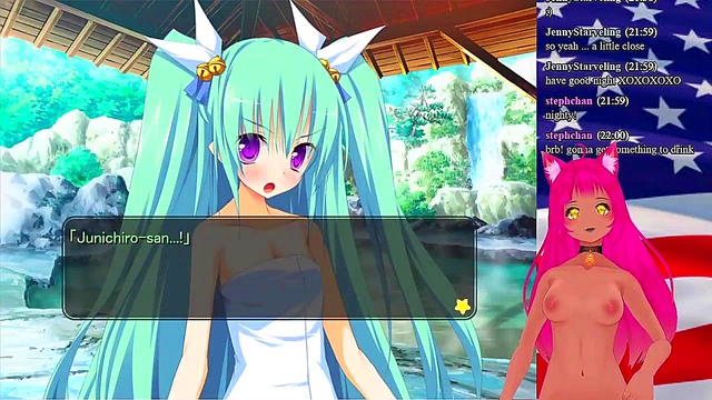 Lewd VTuber Neko Seduces in "My GF is the President" Anime Livestream