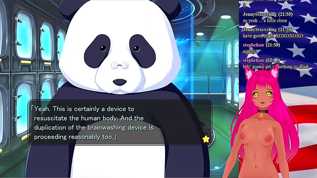 Lewd VTuber Neko Seduces in "My GF is the President" Anime Livestream