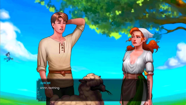 Elven Princess Masturbates With Magic & Big Dick Farmhand Action