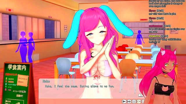 Lewd VTuber Neko Enjoys Public Blowjob, Titjob & Spanking For Cumshot Creampie