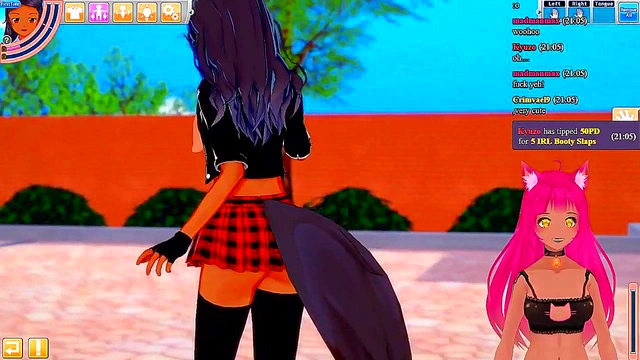 Lewd VTuber Neko Enjoys Public Blowjob, Titjob & Spanking For Cumshot Creampie
