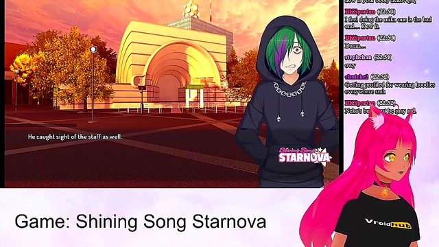 Lewd VTuber Neko Spanks Big-Busted Anime Girls In Shining Song Starnova Scene