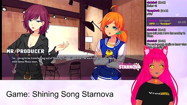 Lewd VTuber Neko Spanks Big-Busted Anime Girls In Shining Song Starnova Scene