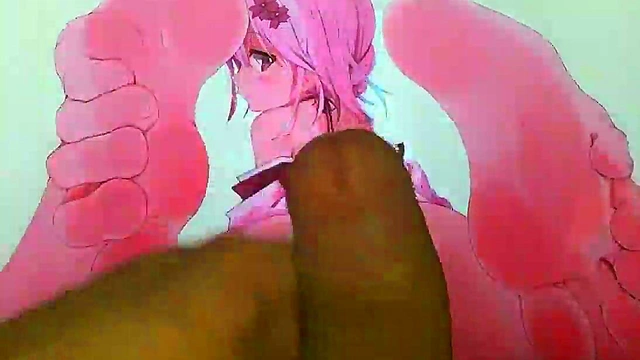 Horny Anime Chick Gets Foot Fetish Cum Tributes In Hot Hentai Scene