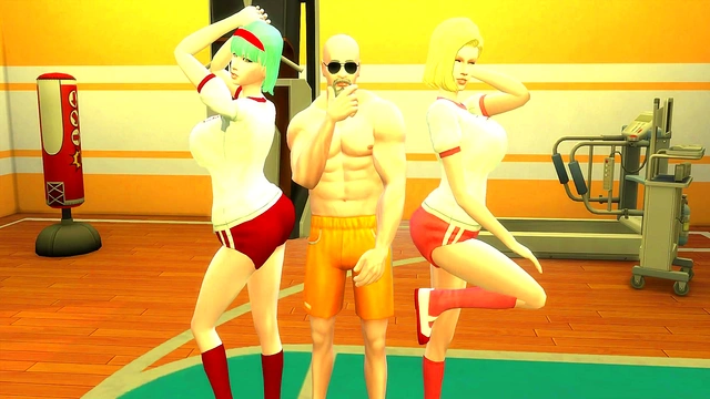 Hot Milf Wife Number 18 Cheats With Perverted Master Roshi for Dragon Ball Hentai Action