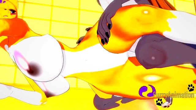 Taomon & Grey Fox Furry Hentai Sex – Blowjob, Boobjob & Handjob Orgasm Feast