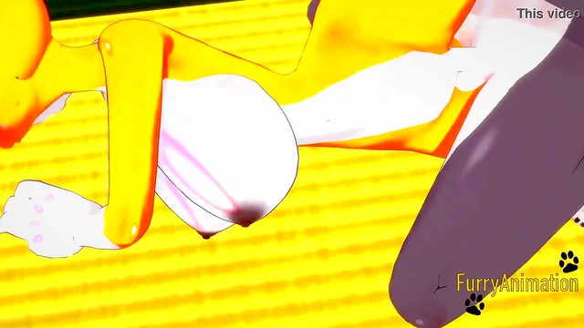 Taomon & Grey Fox Furry Hentai Sex – Blowjob, Boobjob & Handjob Orgasm Feast