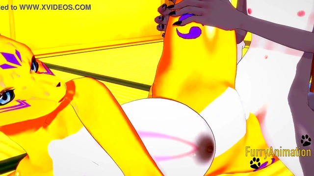 Taomon & Grey Fox Furry Hentai Sex – Blowjob, Boobjob & Handjob Orgasm Feast