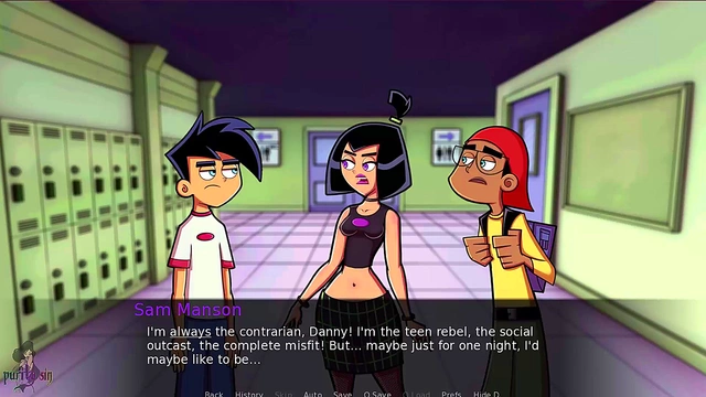 Goth Teen With Big Tits Seduces Danny Phantom for Steamy ASMR Anime Action