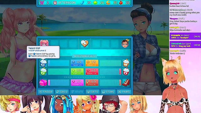 Lewd VTuber Neko’s Threesome Livestream – Big Tits & Small Tits Lesbian Fun